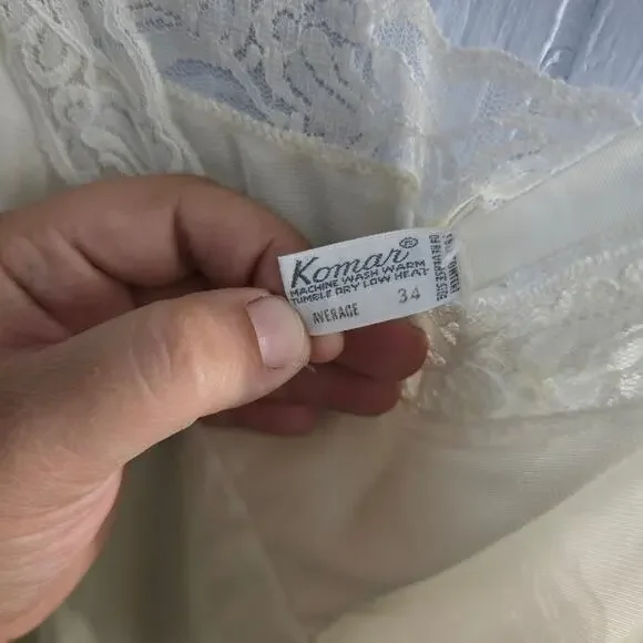 Komar Vintage U.S.A Made Lace Slip Dress size Average 34 Fairycore Cottagecore - Picture 3 of 6